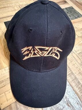 Vintage 90s Eagles Rock Band Embroidered Black Dad Hat Strapback Cap